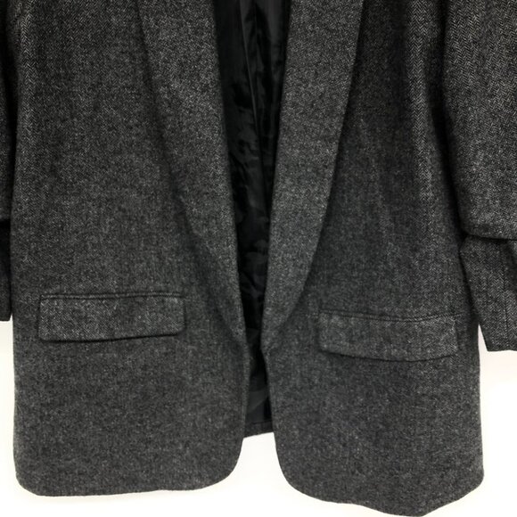 Black Tape Dark Grey Herringbone Open Blazer size L - Picture 5 of 15